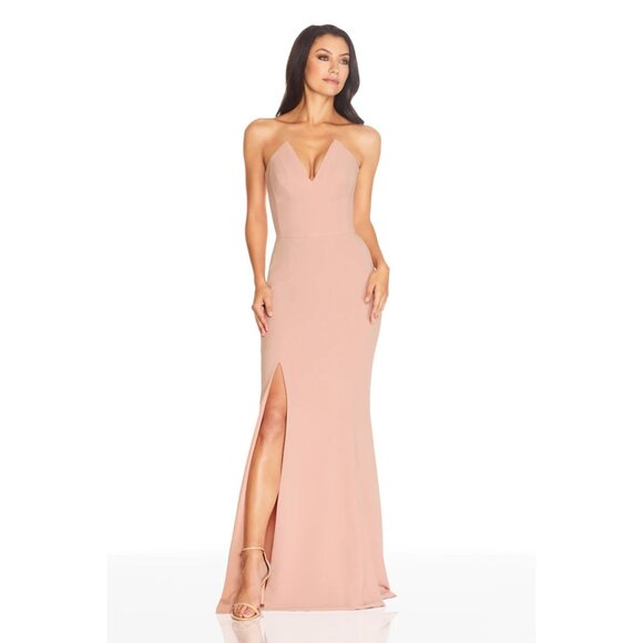 strapless open back dress Rent Dress The Population Gold Fernanda Dress main image 0